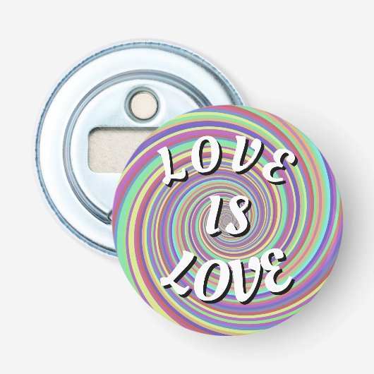Love Is Love Pride Flesopener Button Flesopener (Voorkant)