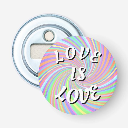 Love Is Love Pride Flesopener Button Flesopener (Voorkant)