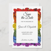 Love Is Love Pride Floral Save the Date Kaart (Voorkant)