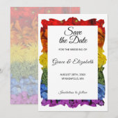 Love Is Love Pride Floral Save the Date Kaart (Voorkant / Achterkant)