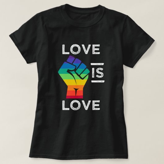 Love is Love - Pride Gezegde - Gay Lesbian Shirt (Design voorkant)