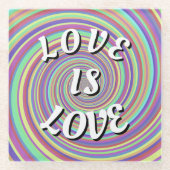 Love Is Love Pride Glas Onderzetter (Voorkant)