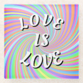 Love Is Love Pride Glas Onderzetter (Voorkant)