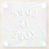Love Is Love Pride Glas Onderzetter (Achterkant)