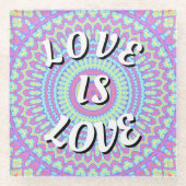 Love Is Love Pride Glas Onderzetter (Voorkant)