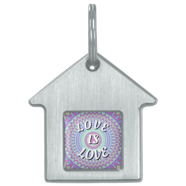 Love Is Love Pride Huisdieren Naamplaatje (Voorkant)