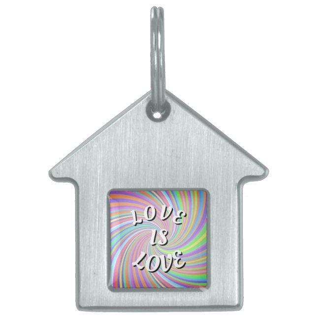 Love Is Love Pride Huisdieren Naamplaatje (Voorkant)