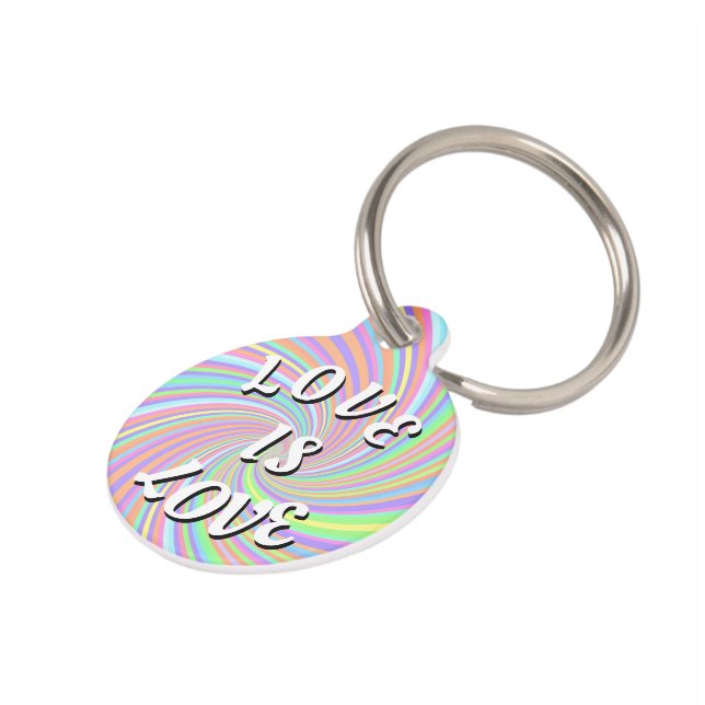 Love Is Love Pride Huisdierpenning (Zijkant)