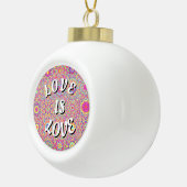 Love Is Love Pride Keramische Bal Ornament (Rechts)