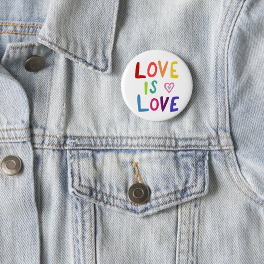 LOVE IS LOVE Pride kleurrijke regenboog Ronde Button 5,7 Cm (In situ)