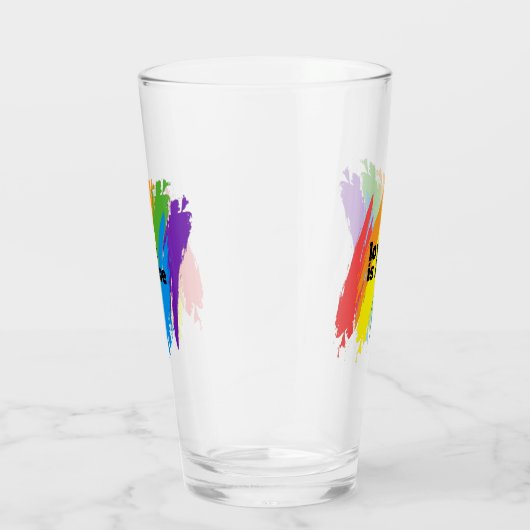 Love Is Love Pride LGBTQ Regenboog Motief Glas (Rechts)