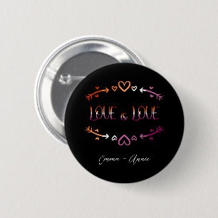 Love is Love Pride Maand Lesbisch Koppel Knop Ronde Button 5,7 Cm
