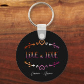 Love is Love Pride Maand Lesbisch Koppel Sleutelha Sleutelhanger (Achterkant)