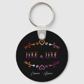 Love is Love Pride Maand Lesbisch Koppel Sleutelha Sleutelhanger (Achterkant)