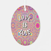 Love Is Love Pride Metalen Ornament (Voorkant links)
