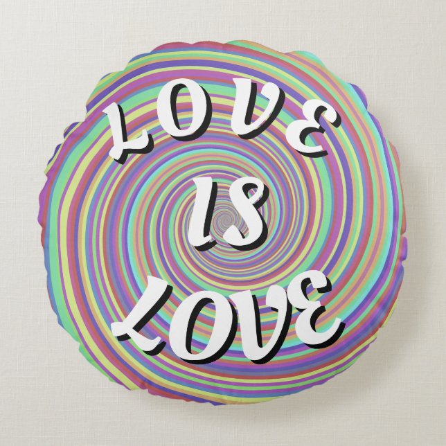 Love Is Love Pride Ronde Kussen (Voorkant)