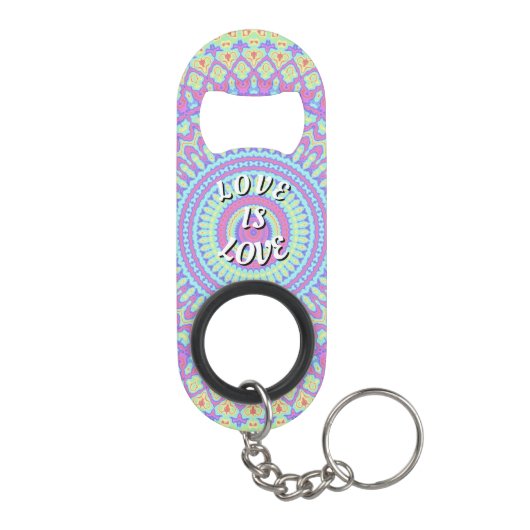 Love Is Love Pride Sleutelanhanger Flesopener Mini Flessenopener (Achterkant)