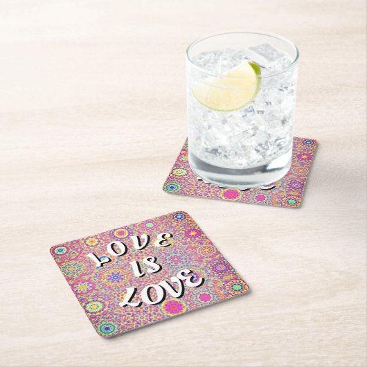 Love Is Love Pride Square Papieren Onderzetter (Insitu)
