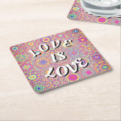 Love Is Love Pride Square Papieren Onderzetter (Schuin)