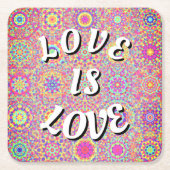 Love Is Love Pride Square Papieren Onderzetter (Voorkant)