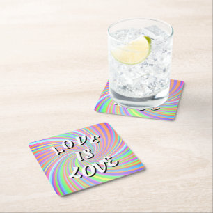 Love Is Love Pride Square Papieren Onderzetter