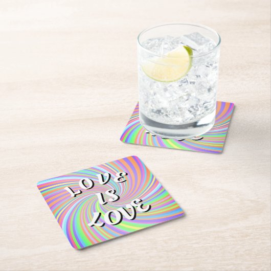Love Is Love Pride Square Papieren Onderzetter (Insitu)