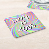 Love Is Love Pride Square Papieren Onderzetter (Schuin)