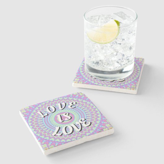 Love Is Love Pride Stone Coaster Stenen Onderzetter (Zijkant)