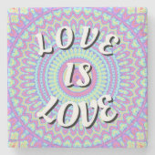 Love Is Love Pride Stone Coaster Stenen Onderzetter (Voorkant)