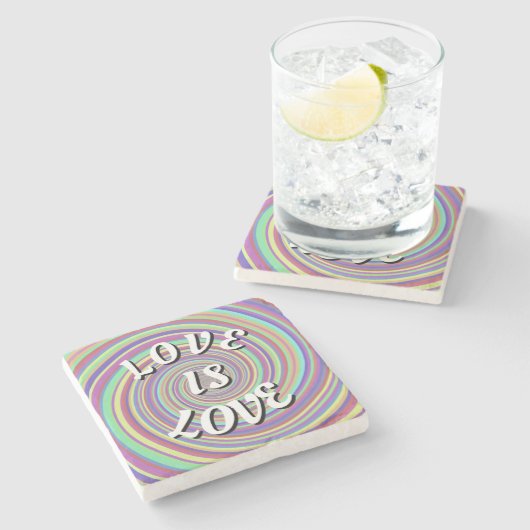 Love Is Love Pride Stone Coaster Stenen Onderzetter (Zijkant)