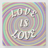 Love Is Love Pride Stone Coaster Stenen Onderzetter (Voorkant)