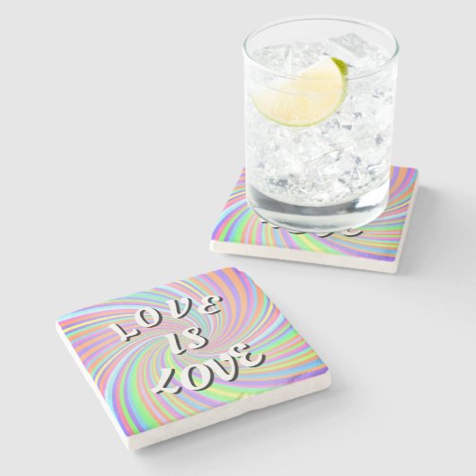 Love Is Love Pride Stone Coaster Stenen Onderzetter (Zijkant)