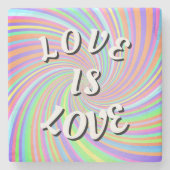 Love Is Love Pride Stone Coaster Stenen Onderzetter (Voorkant)