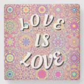 Love Is Love Pride Stone Coaster Stenen Onderzetter (Voorkant)