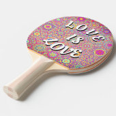 Love Is Love Pride Tafeltennisbatje (Voorkant Gekanteld)
