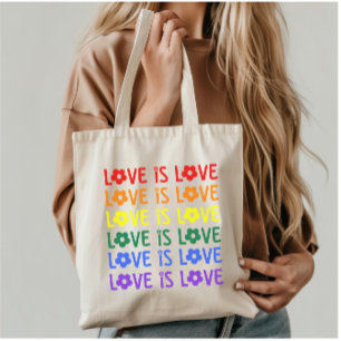 Love Is Love Pride Tas – Rainbow Floral Typography