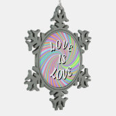 Love Is Love Pride Tin Sneeuwvlok Ornament (Links)