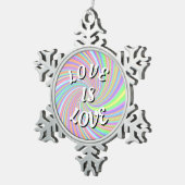 Love Is Love Pride Tin Sneeuwvlok Ornament (Rechts)