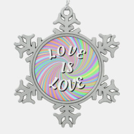 Love Is Love Pride Tin Sneeuwvlok Ornament