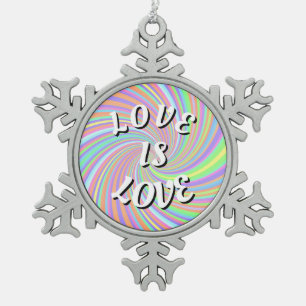 Love Is Love Pride Tin Sneeuwvlok Ornament