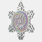 Love Is Love Pride Tin Sneeuwvlok Ornament (Rechts)