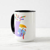 Love Is Love Pride Typografie Kunst Mok (Voorkant links)