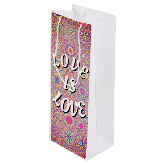 Love Is Love Pride Wijn Cadeautas (Voorkant Gekanteld)