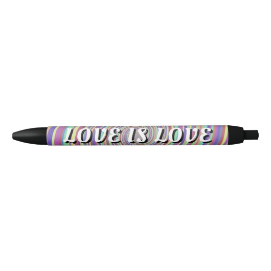 Love Is Love Pride Zwarte Inkt Pen (Voorkant)