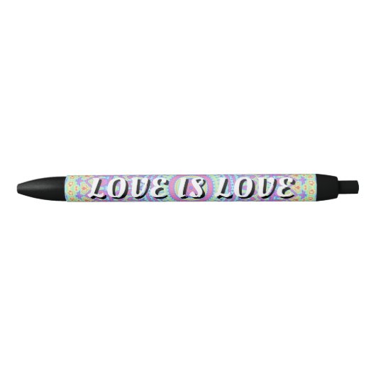 Love Is Love Pride Zwarte Inkt Pen (Voorkant)