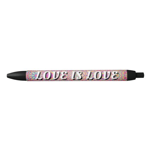 Love Is Love Pride Zwarte Inkt Pen (Voorkant)