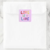 LOVE IS LOVE Rainbow Handlettering Set van Vierkante Sticker (Tas)
