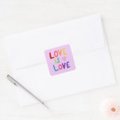 LOVE IS LOVE Rainbow Handlettering Set van Vierkante Sticker (Envelop)