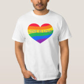 Love Is Love Rainbow Heart LGBTQ+ Pride T-shirt (Voorkant)
