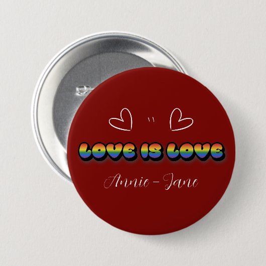 Love is Love Rainbow LGBTQ Button (Voorkant /achterkant)